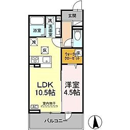 セジュール師岡町 1LDKの間取図画像