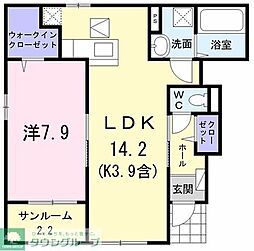 イストワール 1LDKの間取図画像