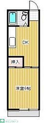 コーポヤマニ 1DKの間取図画像