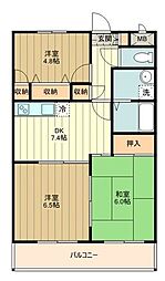 ウエステリア東大和3 3DKの間取図画像