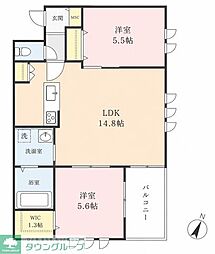 マルベリーテラスN 2LDKの間取図画像