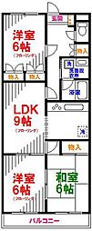シャトー美堀台 3LDKの間取図画像