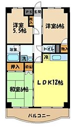グランデールA1 3LDKの間取図画像
