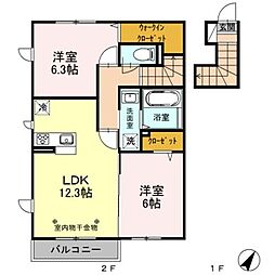 ルミニョンセパルB 2SLDKの間取図画像