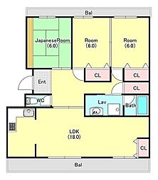 テラスレジデンス伊奈平 3LDKの間取図画像