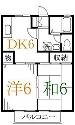 グレイス・パル2 2DKの間取図画像