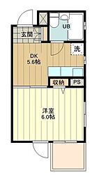 ヘリオス378立川 1DKの間取図画像