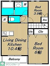 アムールGI 2LDKの間取図画像