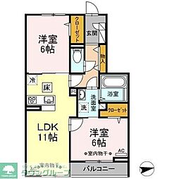 ベルフォート 2LDKの間取図画像