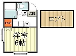 エスペランサ2 ワンルームの間取図画像
