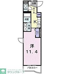ドゥーメゾン 1Kの間取図画像