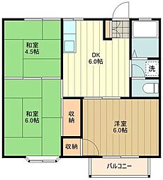 クローカスB 3DKの間取図画像