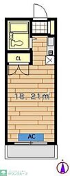 キャッスルハウス田園 ワンルームの間取図画像
