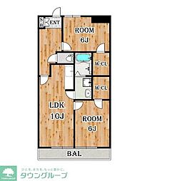 リアライズ羽村 2LDKの間取図画像