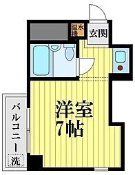 パークサイド秋池 ワンルームの間取図画像