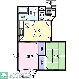 プランタン21 2DKの間取図画像