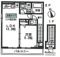 クレシア幕張 1LDKの間取図画像