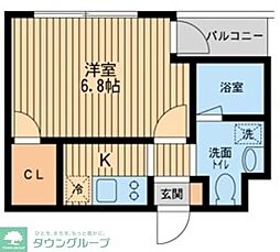 S-FORT西船橋 1Kの間取図画像