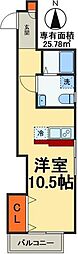 グランニール幕張 ワンルームの間取図画像