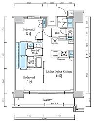 デュオフラッツ葛西 2LDKの間取図画像