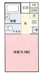 シャンテKDS 1Kの間取図画像