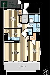リーフコンフォート新小岩 2LDKの間取図画像