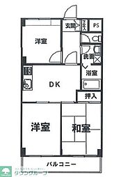 ブルームライフ市川 3DKの間取図画像