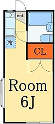 クレスト ワンルームの間取図画像