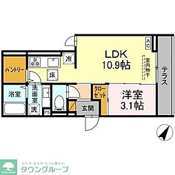汐見丘PJ 1LDKの間取図画像