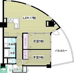 クリスタルタワー 2LDKの間取図画像
