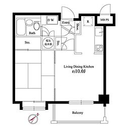 つくば5号館 1LDKの間取図画像