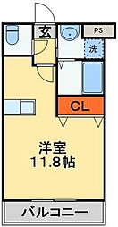 ウイングテラス実籾 ワンルームの間取図画像
