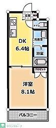 大福マンション薬円台 1DKの間取図画像