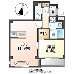 (仮称)charme toit 1LDKの間取図画像