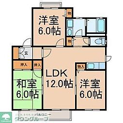 グランデージA棟 3LDKの間取図画像