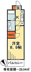 エクセレンティ市川 1Kの間取図画像