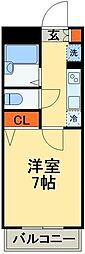 プライムアーバン行徳3 1Kの間取図画像