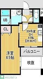 BelleAube大久保 1DKの間取図画像