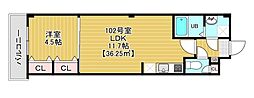 グランディオ検見川 1LDKの間取図画像
