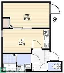 VillePrado北小岩 1DKの間取図画像