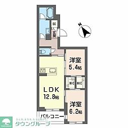 ティエンポ フェリズ I 2LDKの間取図画像