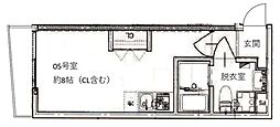 エアフォルク原木 ワンルームの間取図画像
