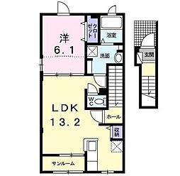 アルマナックハウス 1LDKの間取図画像