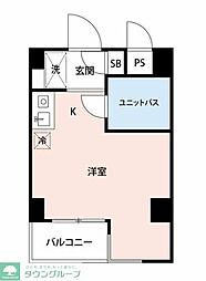 ユーコート本八幡 ワンルームの間取図画像