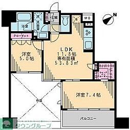 スカイグランデ船橋宮本 2LDKの間取図画像
