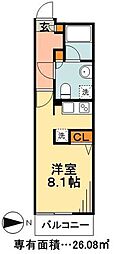 リブリ・ガーデン 1Kの間取図画像