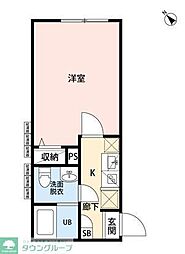 KUKKA八千代台 1Kの間取図画像