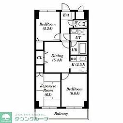 アビタシオン薮崎 3DKの間取図画像