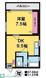大和マンション 1DKの間取図画像