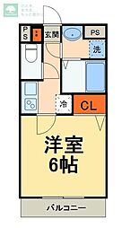 ウエストミンスター 1Kの間取図画像